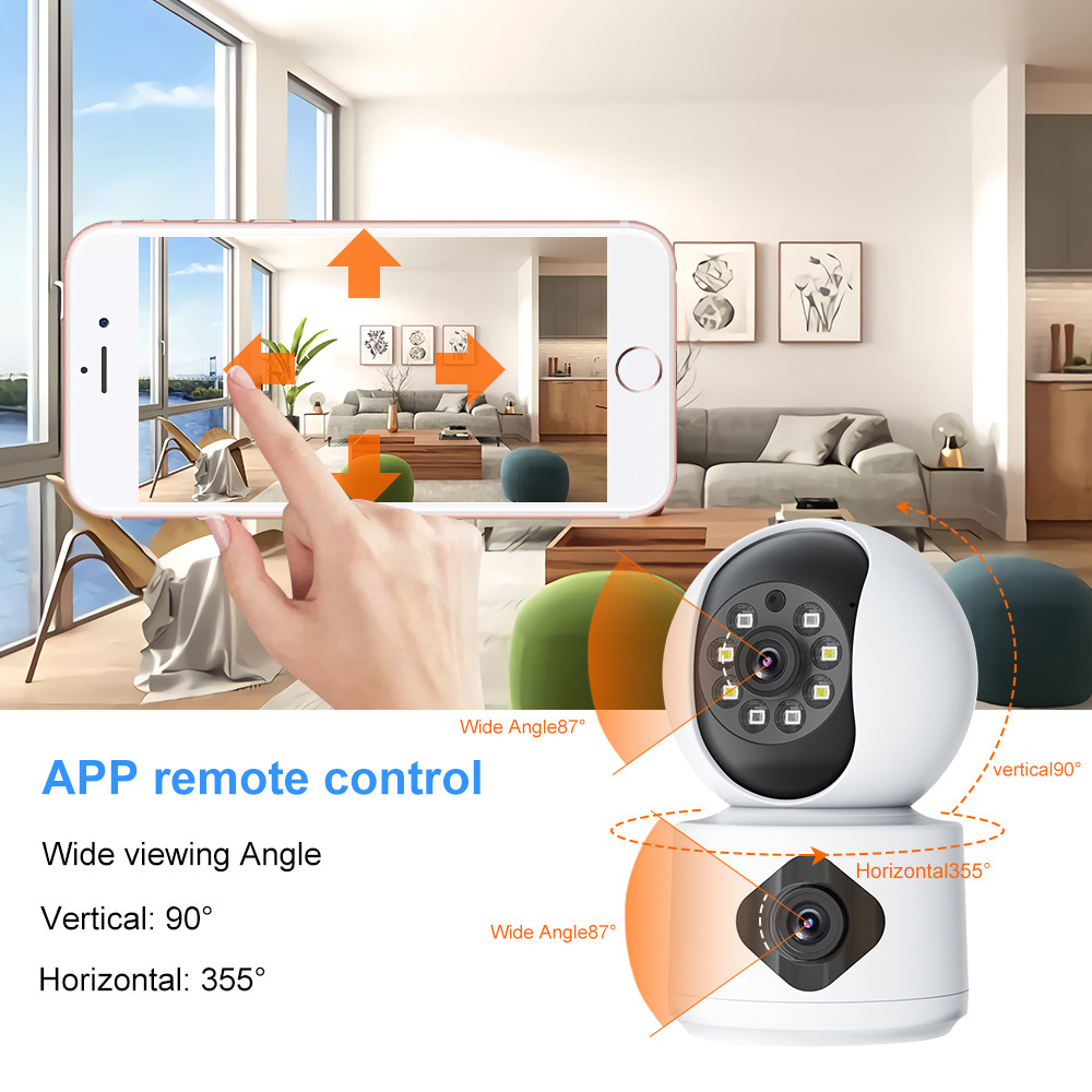 OKAM CCTV PTZ360°Home Security wifi camera IP Cam Dual lens