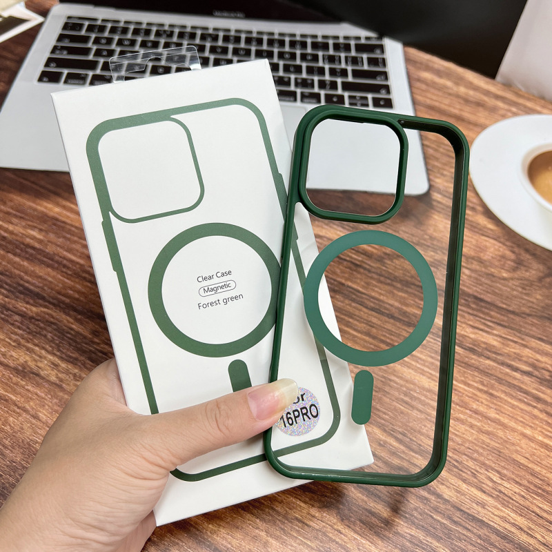 肤感磁吸壳适用iPhone17手机壳亚克力iphone16防摔15硬壳软边批发|undefined
