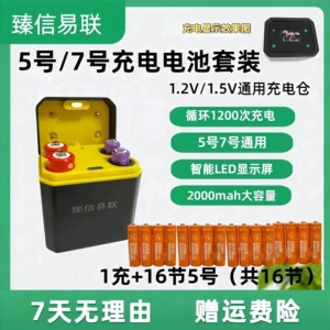 TikTok Hot Selling Magnetic Flip Cover No. 5 and No. 7 Rechargeable Battery Charging Set Wholesale for Home Use Batteries