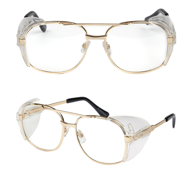 金属框防护眼镜可配近视片PC镜片UV400防紫外线 防雾眼镜