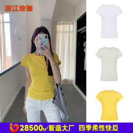 【定制升级】显身材正肩T恤女时髦凉感辣妹收腰短袖上衣