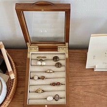 专柜正品ZaraHome木制实木首饰盒戒指项链珠宝盒便携复古整理收纳
