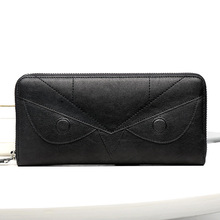 跨境代发曼邦男士钱包长款植鞣头层牛皮愤怒小鸟搭扣拉链钱夹票夹