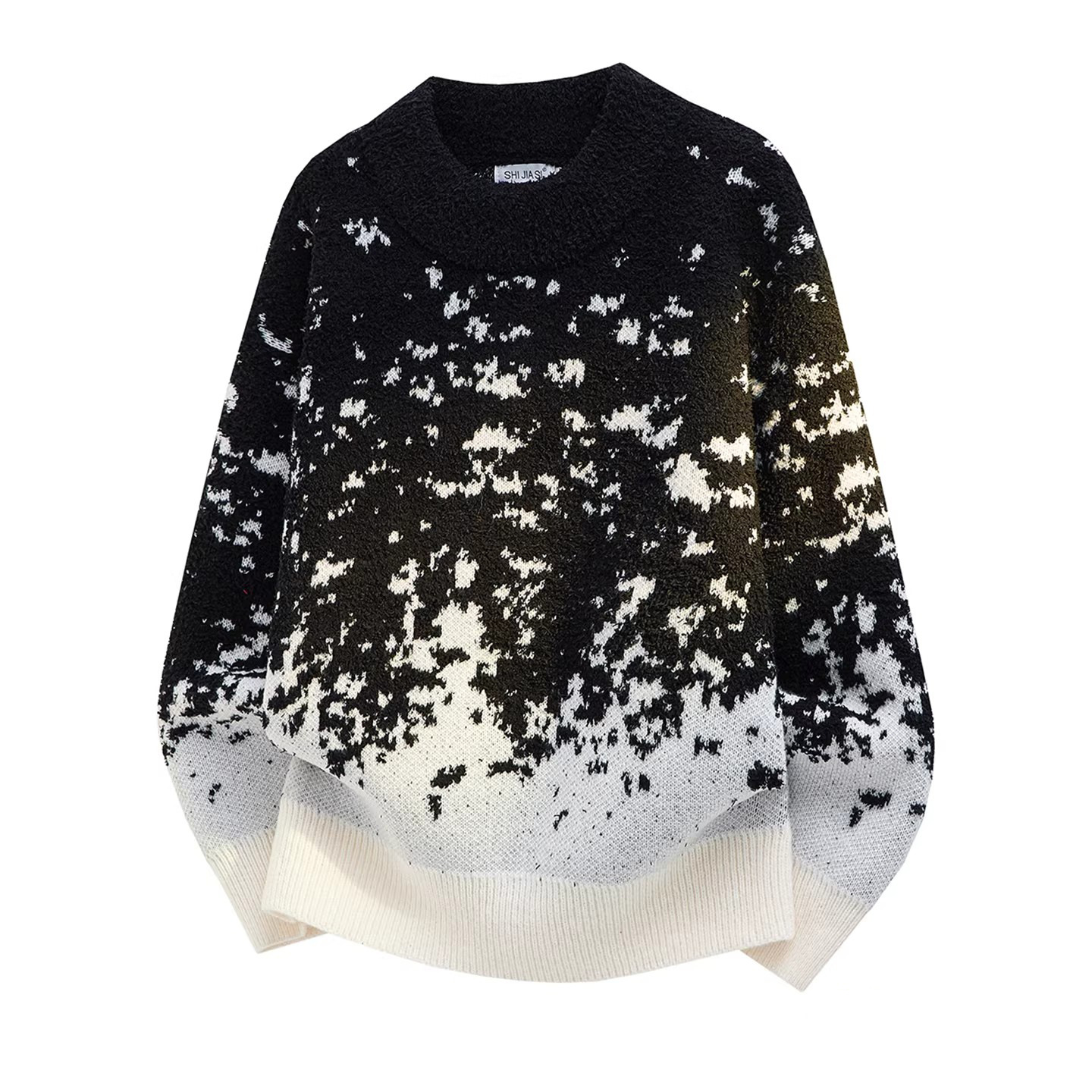Suéter rojo masculino de color gradiente Jacquard perezoso suave glutinoso año del caballo otoño invierno suéter fábrica transfronteriza al por mayor