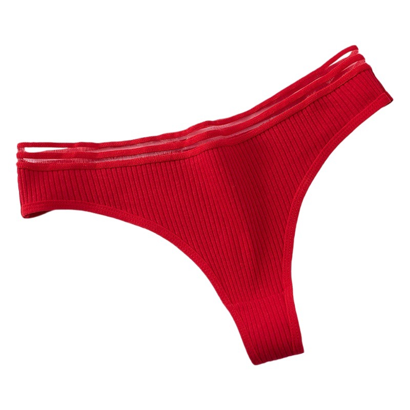New women's underwear sexy mesh sexy breathable low waist women's briefs thread thong cotton t pants