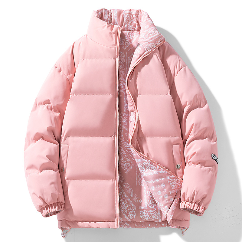 Abiti imbottiti in cotone double face per uomo e donna, giacca imbottita in cotone con collo alto per coppie_voghion.com