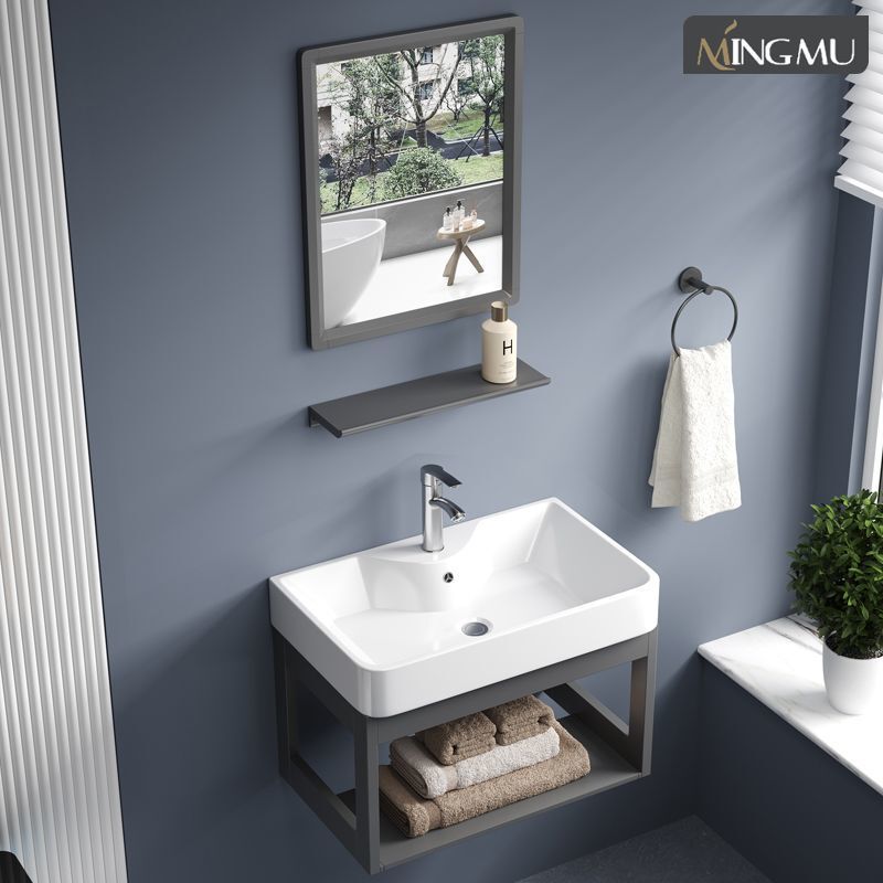 Small Apartment Balcony Bathroom Washbasin Sink Thickened Simple Wall-Mounted Washbasin Cabinet Combination for Home Use