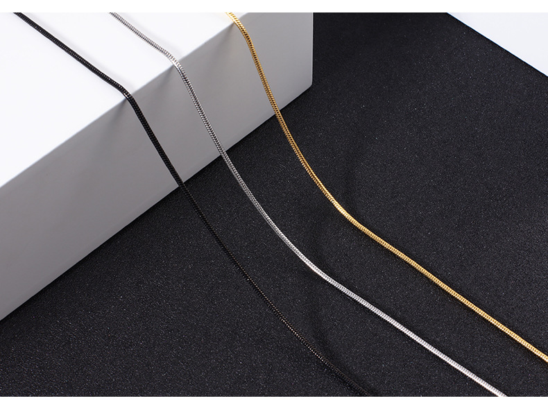 Daily Occasion Titanium Steel Material Solid Color Pattern Casual Simple Style Solid Color Titanium Steel Plating Unisex Necklace