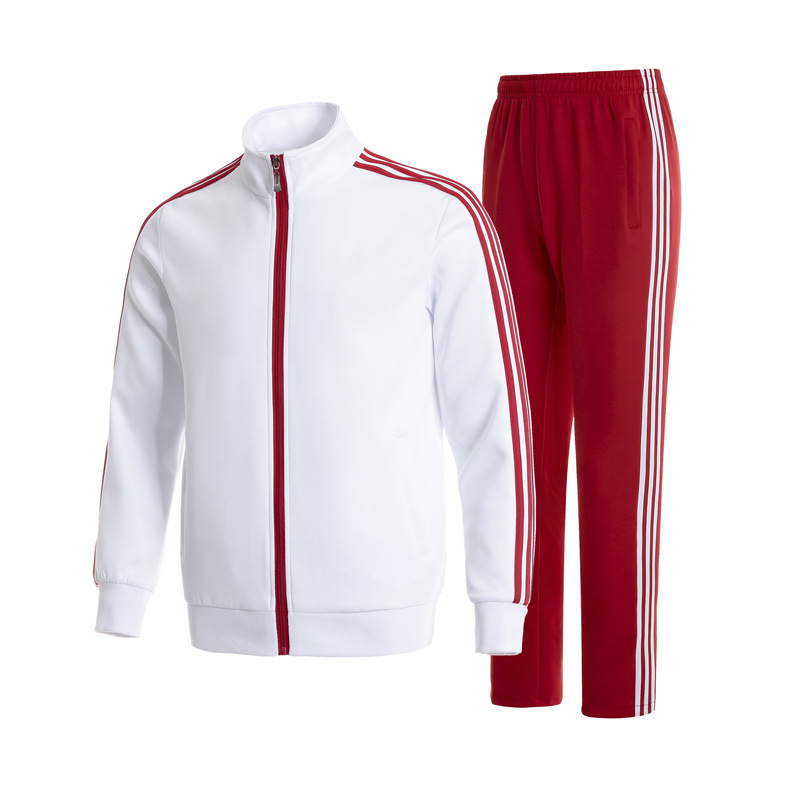 Primavera y otoño transfronterizos tres barras set de ropa deportiva casual hombres cardigans grandes camisetas deportivas uniformes escolares dos sets
