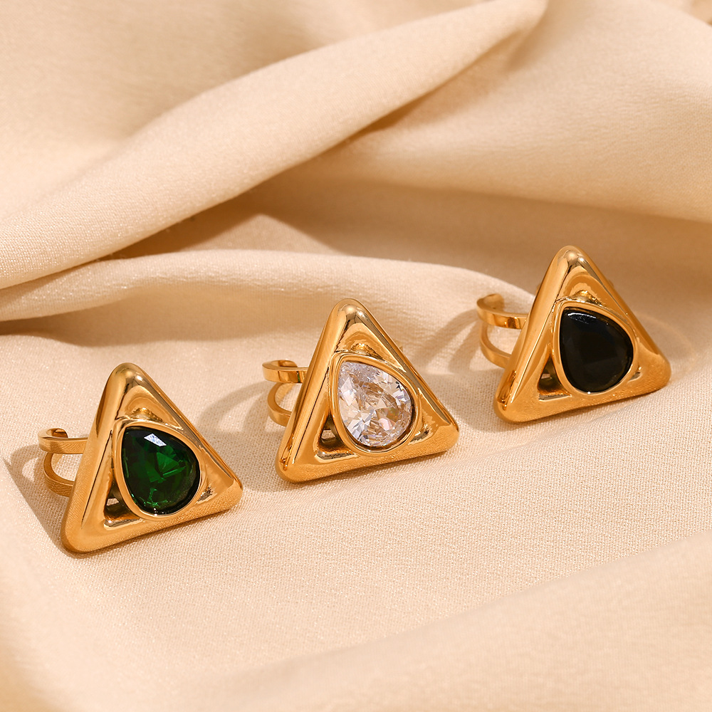 Opening Triangle Stainless Steel Ring