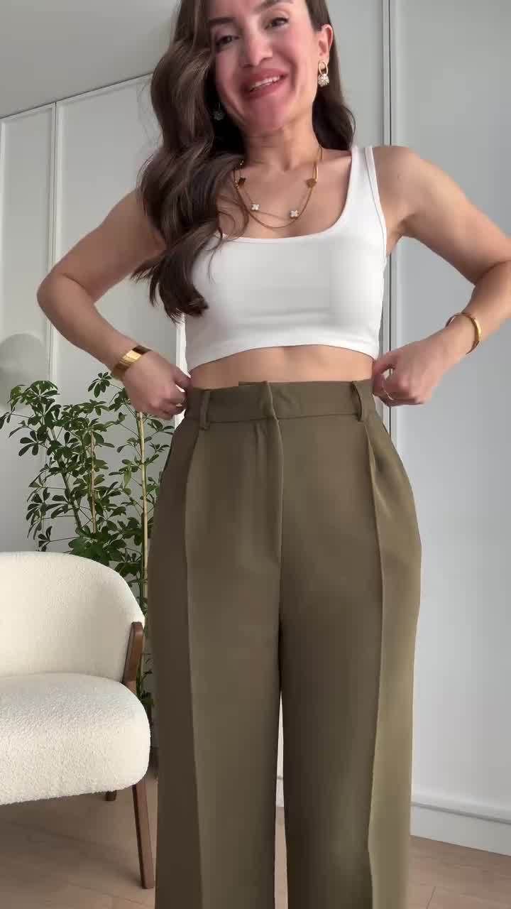 European American Cross-border Women's Fashion 2025 Spring New Style Elegant Irregular V-neck Top And High-waisted Long_ecoleips.com