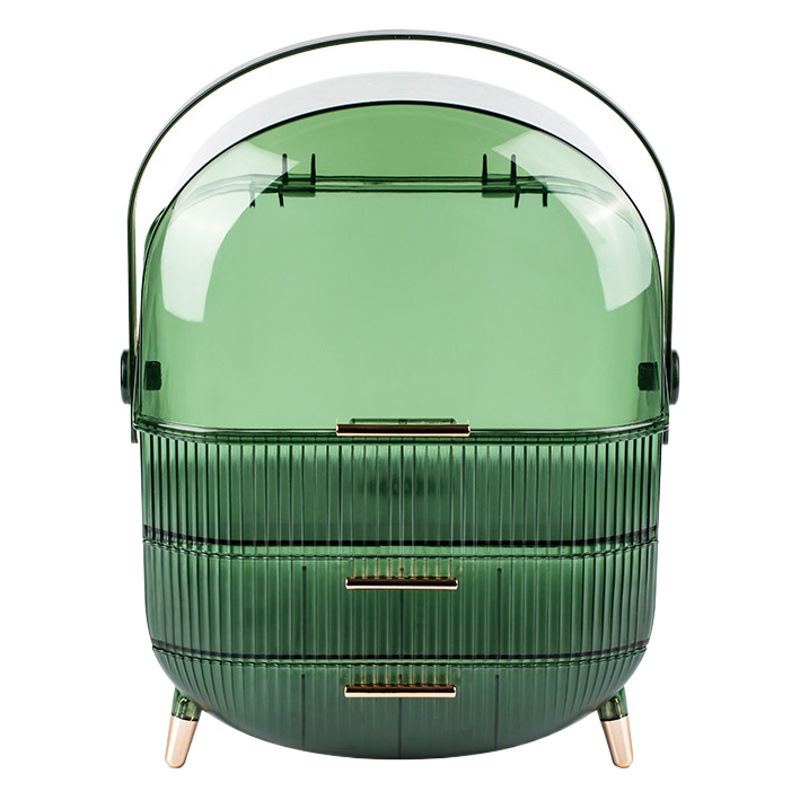 Luz de lujo estilo cosméticos caja almacenamiento transparente lápiz labial cuidado la piel estante hogar a prueba polvo portátil máscara tocador