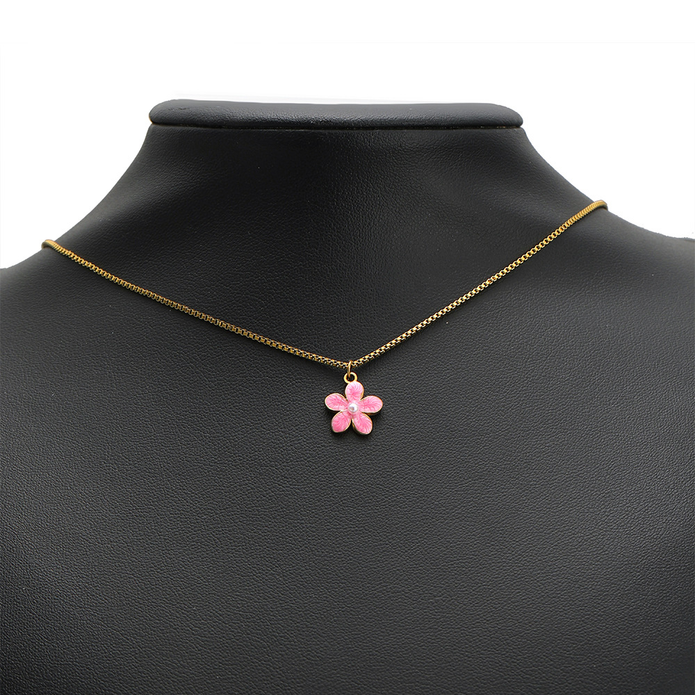 Pendant Jewelry Making Type 5 PCS/Package Diameter 7 Mm 304 Stainless Steel Flower Pendant