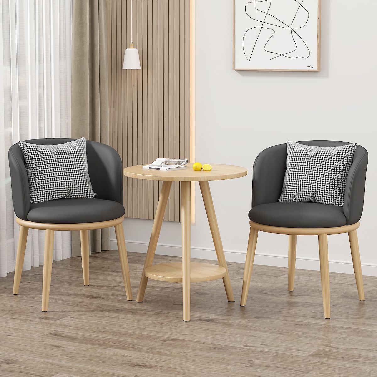 Mesa y silla de ocio balcón sala de estar de lujo ligera mesa y silla combinación de hotel de alojamiento residencial negociación en línea mesa y silla set de tres piezas