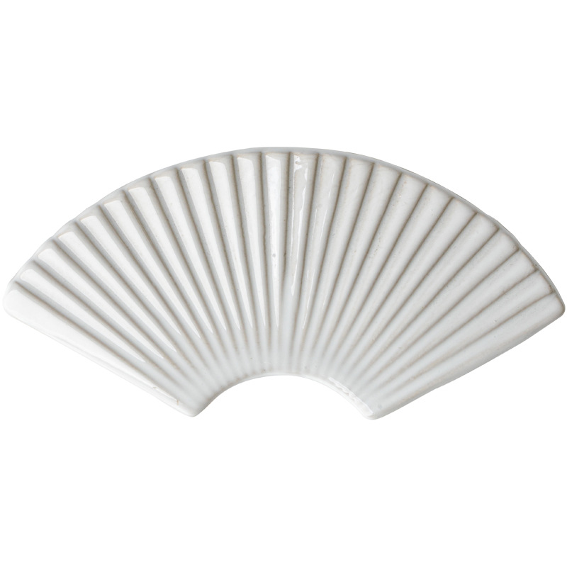 Transfronterizo Amazon en relieve soporte para palillos de cerámica en forma de abanico soporte para palillos soporte para palillos almohada soporte para cuchara de sopa doméstica exportación creativa decoración de restaurante