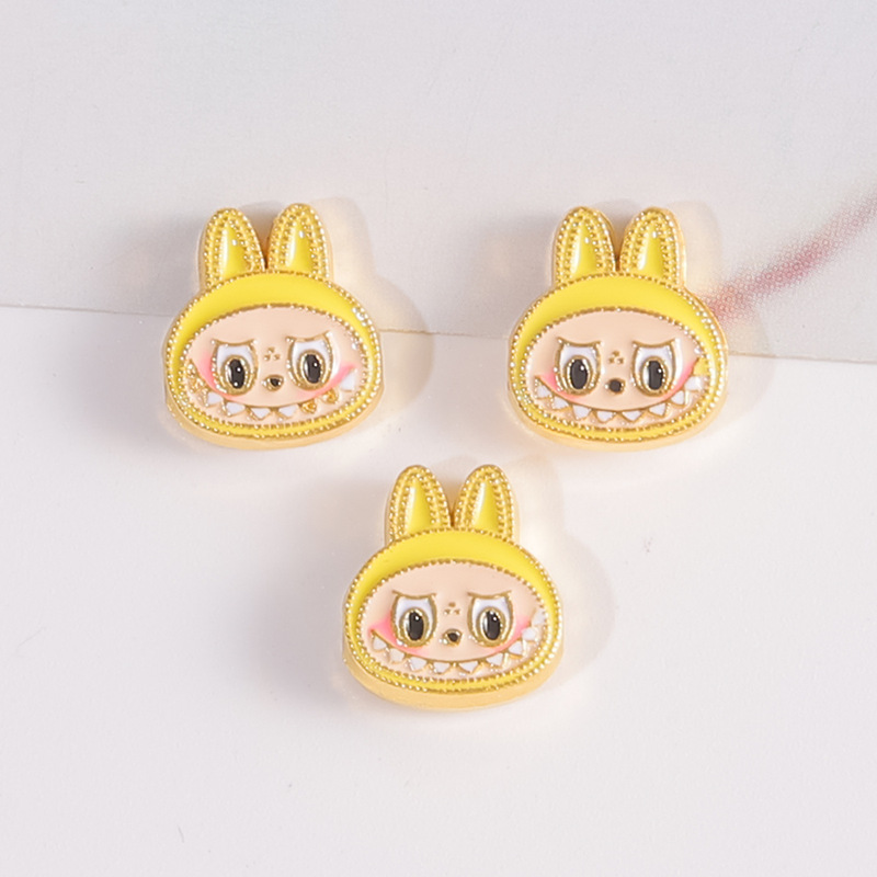 色保持ゴールデン diy 漫画かわいいラブブブブレスレットネックレスラブブブスペーサービーズ手作りロープ材料卸売|undefined