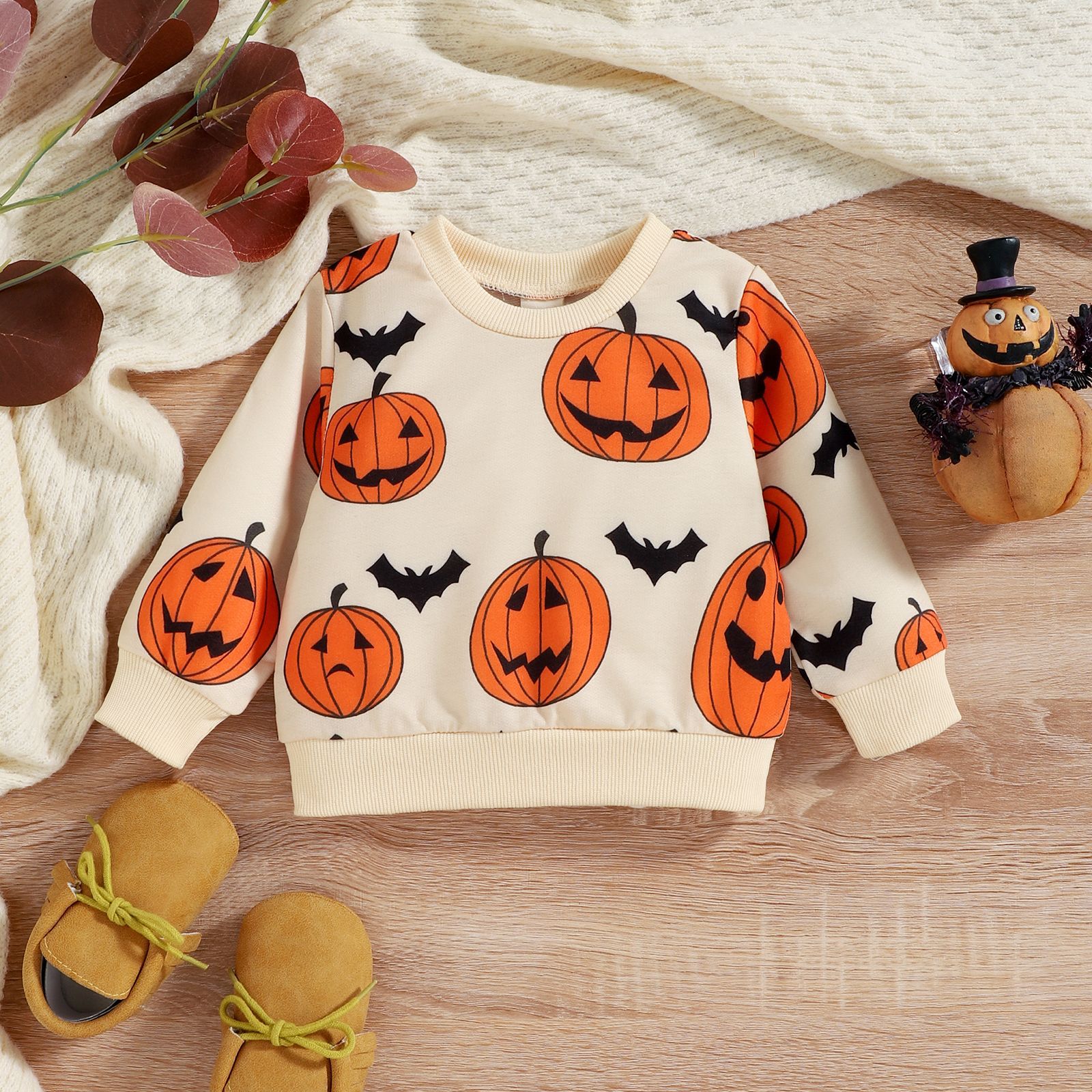 Halloween Cute Pumpkin Cotton Polyester Hoodies & Knitwears display picture 1