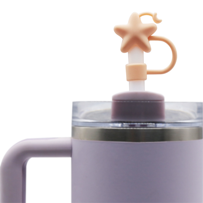 Nuevo producto Transfronterizo Amazon 8-10mm grado de protección ambiental tapa de pajita de PVC cubierta protectora de tubo a prueba de polvo de dibujos animados tridimensional