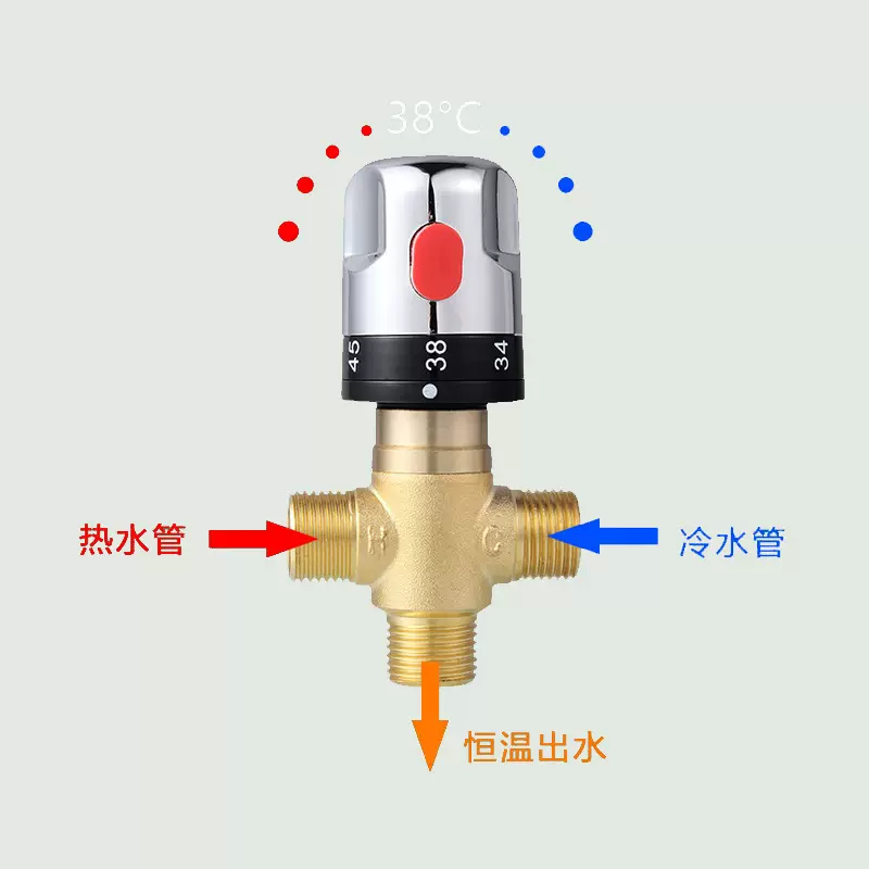 智能恒温阀 冷热混水阀 太阳能热水器混水阀 恒温混水阀 厂家直销