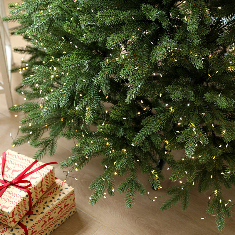 Hoja completa de PE lujoso cifrado luminoso árbol de Navidad árbol de cinco árboles decoración de la sala de estar de gran tamaño decoración de Navidad de suelo
