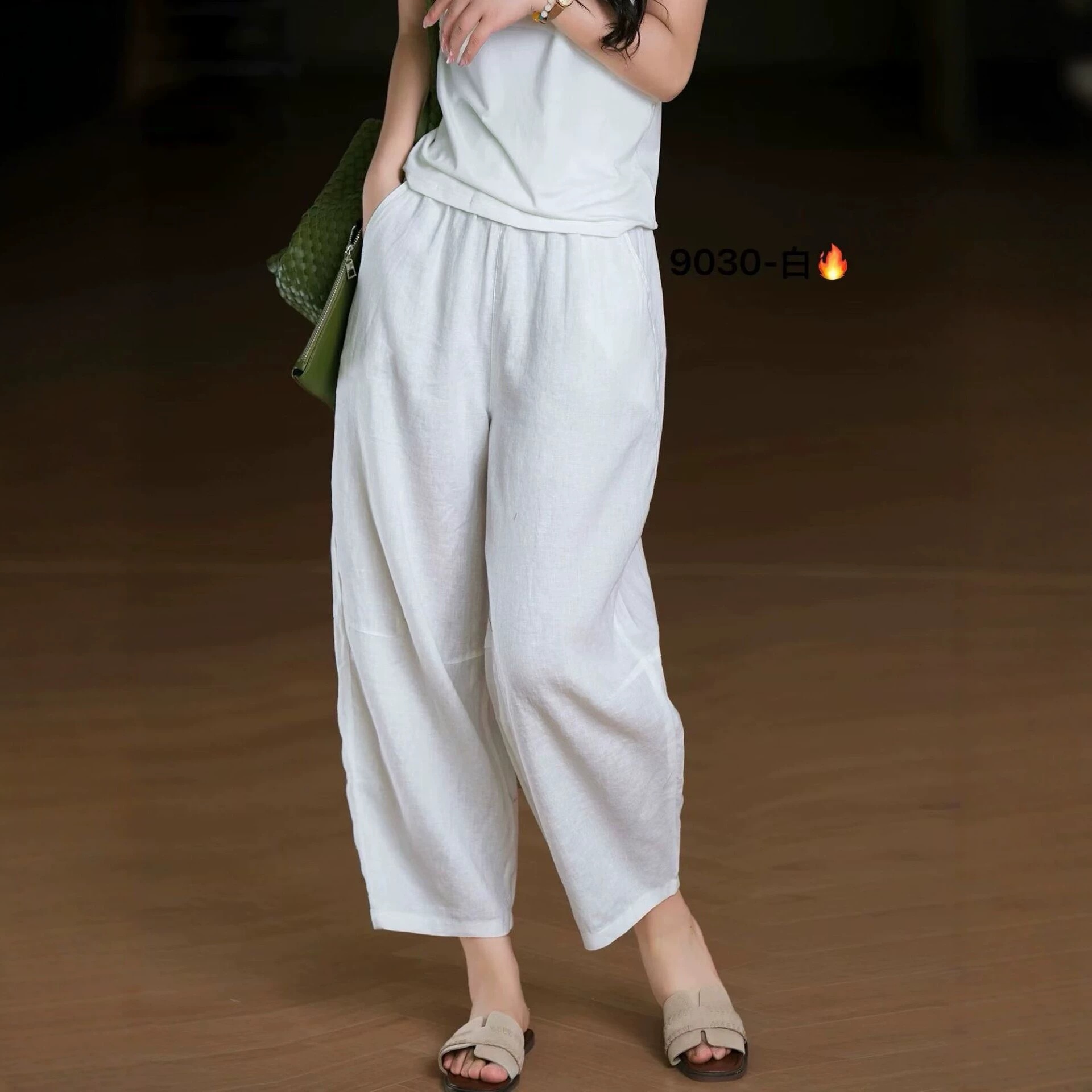 Toza linen keng shox shimlar - yozlik, moda, kichik o'lcham, 9 bo'lim