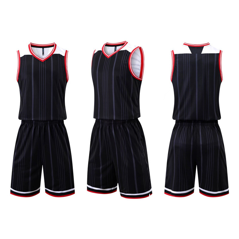 Digital printing basketball uniform striped line competition training basketball competition sports suit personalized printing number printing manufacturer