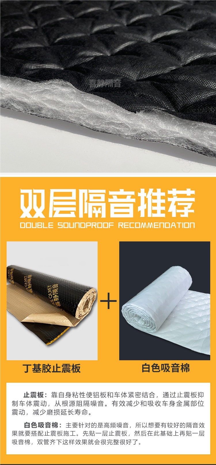 Car Sound-Absorbing Cotton, Soundproofing Cotton, Four-Door Chassis Noise Reduction Material, Super Sound-Dampening and Shock-Absorbing Board, Environmentally Friendly Windsor Cotton, Self-Adhesive