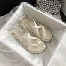 仙女风夹趾厚底凉鞋女ins潮2022夏天新款网红防滑软底百搭罗马鞋