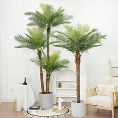 模擬ココナッツの木、偽の植物造園装飾品、屋内大型模造緑植物、アカシアヤシの木、熱帯盆栽