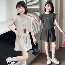 女童运动短裤套装夏季2025新款女孩中大童超洋气夏装短袖休闲衣服