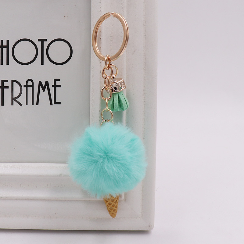 20g Weight Keychain Classification 1 Piece Quantity Holiday, Daily Occasion Imitate rex rabbit fur, Alloy Material Color Block Pattern Women's Gender Sweet, Artistic Style Sweet Artistic Color Block Imitate Rex Rabbit Fur Alloy Women's Keychain 9