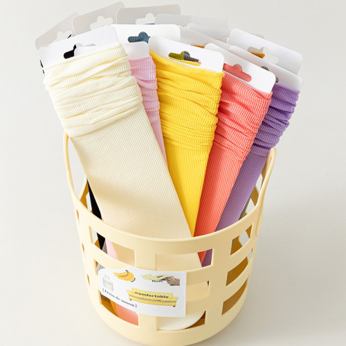 Summer Thin Ice Silk Socks Velvet Stockings Women's Ins Trendy Pile-up Socks Girls' Spring and Summer Solid Color Mid-calf Socks