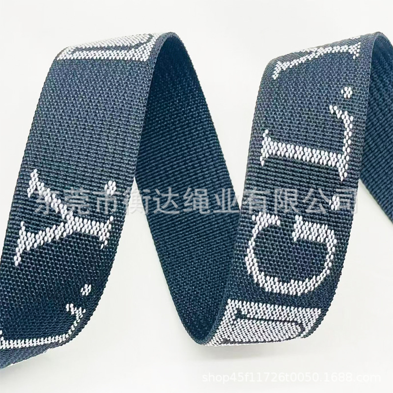 Personalizado poliéster mate jacquard cinturón cinturón libro mochila bolsa raíz de zapatos teléfono móvil colgante llavero cinturón de ropa