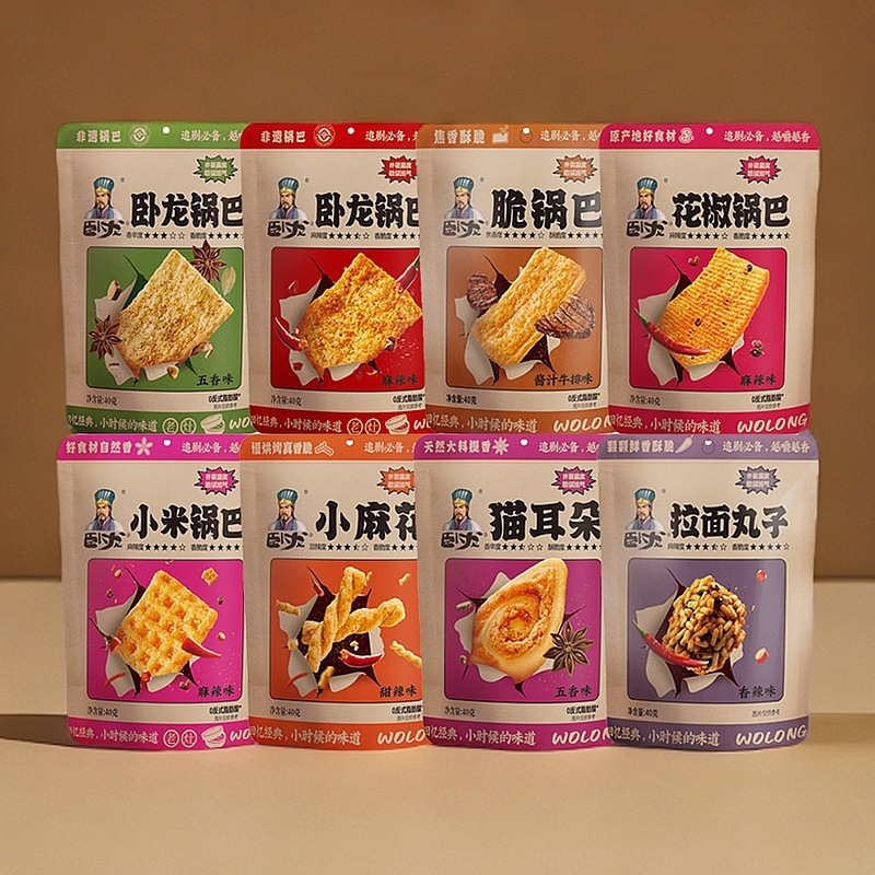 Wolong rice crust cat ear small twist non-heritage rice crust crisp snack afternoon tea chase drama snack