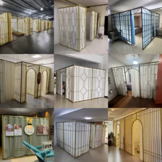 美容院屏风隔断墙客厅隔出房间养生馆现代简易轻奢铁艺遮挡可定制