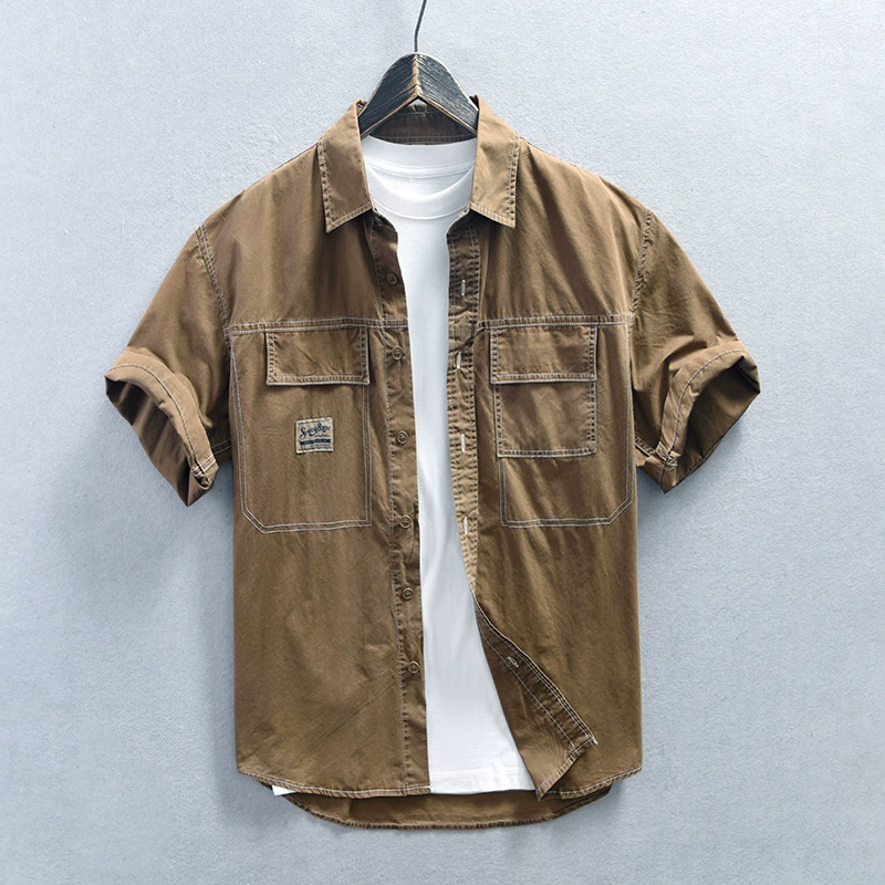 Z820 мужские орнабы повседневные рубашки с короткими рукавами