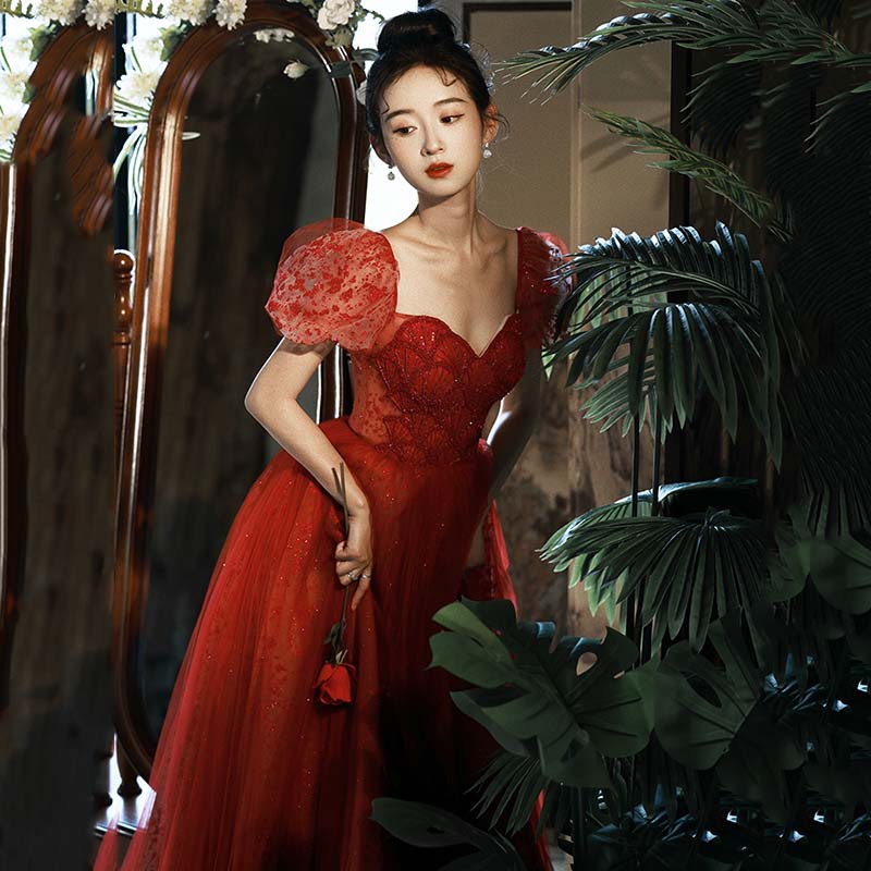 Vestido de novia estilo 2026, vestido de compromiso para mujer, vestido de noche elegante informal de verano para banquete.