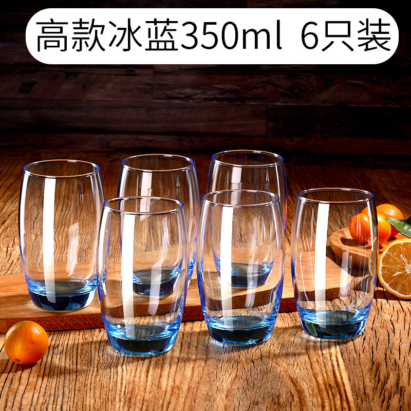 Taza de vidrio transparente para beber taza de agua fría taza de leche taza de té resistente al calor 6 set de hervidor de agua fría material de alta borosilicona