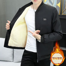 加绒加厚男士外套青年修身休闲色夹克男上衣男棒球服夹克衫男装