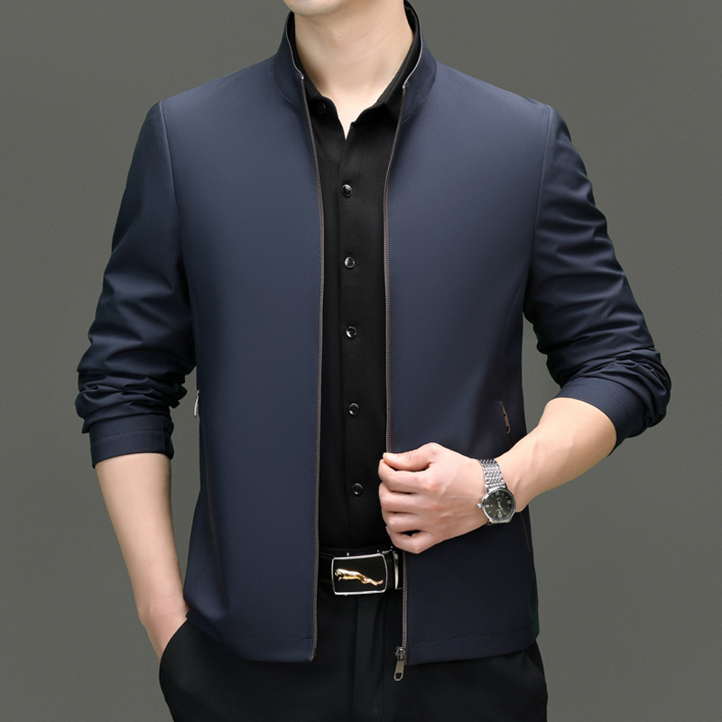 (2개) 2024 봄 얇은 남성 자켓 남녀 짧은 수직 칼라 솔리드 컬러 클래식 패션 재킷 남성