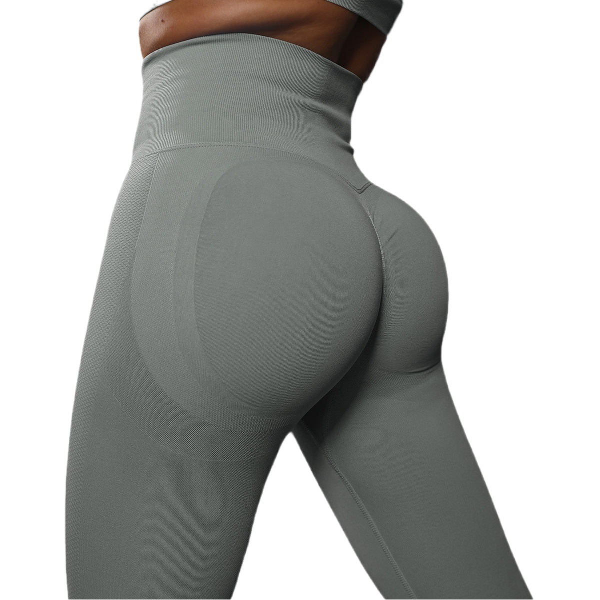 Pantalones de Yoga de entrenamiento de cadera de melocotón deportes corriendo pantalones de fitness para mujeres Transfronterizo sin costuras cara sonriente de cintura alta ropa de yoga ajustada