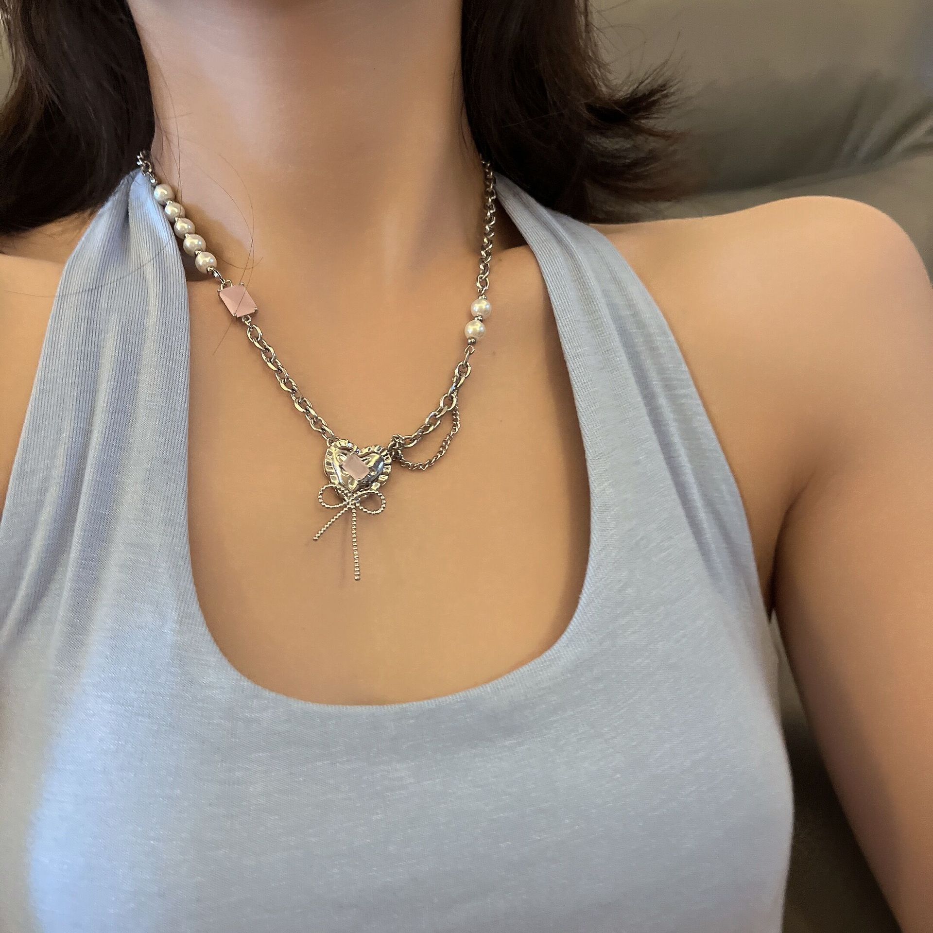 Fashion Heart Shape Alloy Inlay Rhinestones Womenu0027S Pendant Necklace