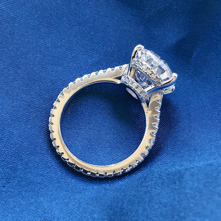 Fashion Oval Water Droplets Silver Plating Inlay Zircon Rings 1 Piece