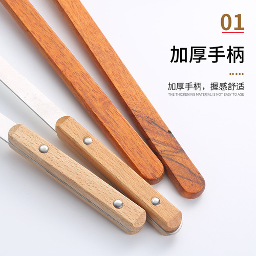 Stainless steel barbecue knife and fork set with wooden handle, leg of lamb knife and fork, barbecue fork, steak fork, outdoor barbecue fork