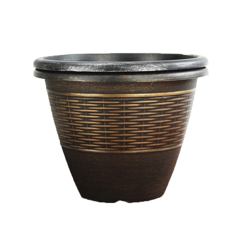 Macetas de Plástico Imitación Ratán para Uso Doméstico, para Plantar Flores y Plantas Verdes, Macetas de Resina Retro Transpirables image 6