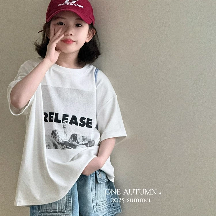 Летняя футболка с коротким рукавом, для подростков, oversize, корейский стиль