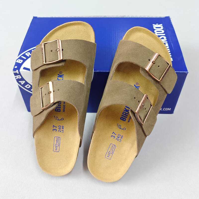Bk Large Size Genuine Leather Birkenstock Shoes for Women with Double Buckles 2026 New Summer Outdoor Cork Thick-Soled Casual Sandals for Men