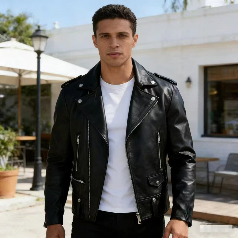 Wholesale Men's Fashion: Men's Motorcycle Leather Jackets, New Autumn and Winter Leather Coats, Korean Style Slim-Fit Men's Leather Jackets, New Arrivals Wholesale Men's Fashion: Men's Motorcycle Leather Jackets, New Autumn and Winter Leather Coats, Korean Style Slim-Fit Men's Leather Jackets, New Arrivals