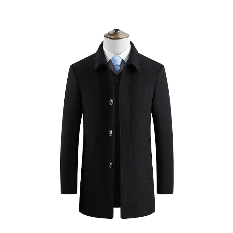 Новая мужская деловая шерстяная верхняя одежда на осень и зиму, модная бархатная утолщенная шерстяная мужская верхняя одежда