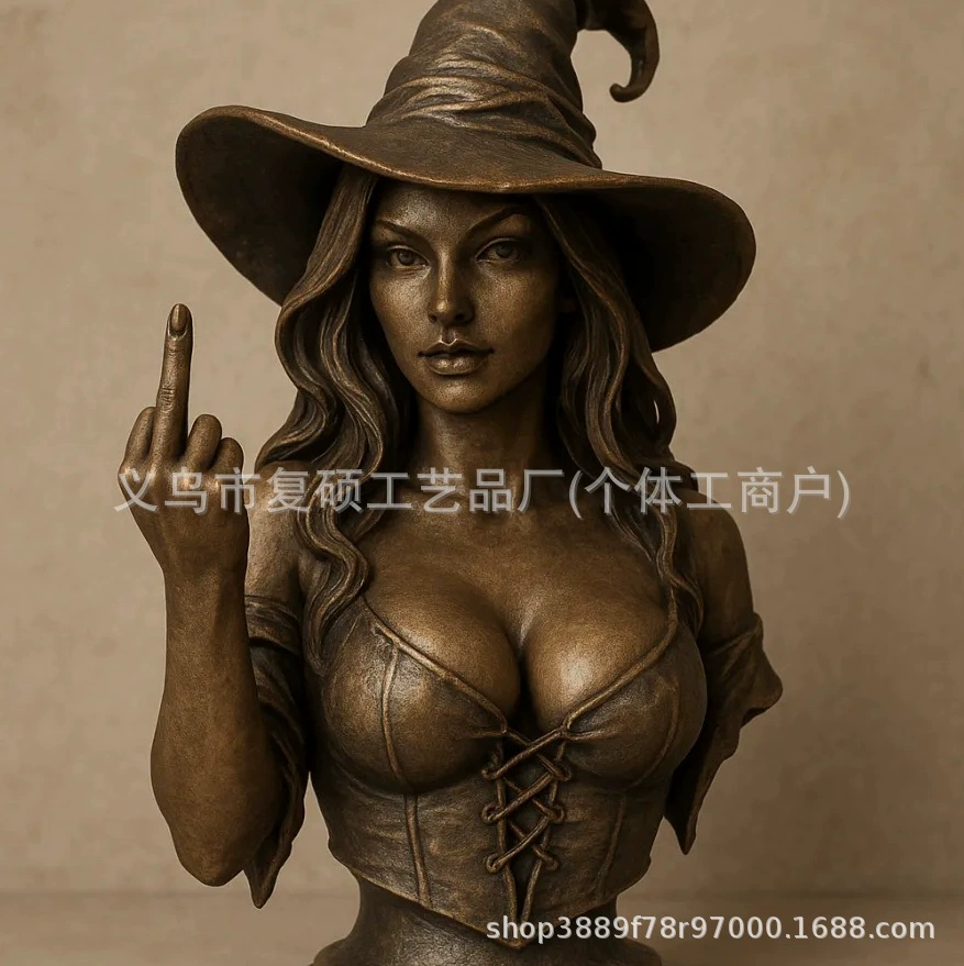 Новый трансграничный продукт "Бюст ведьмы с средним пальцем" должен иметь статую ведьмы с средним пальцем.